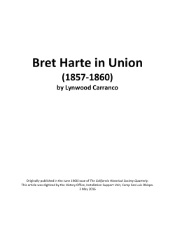 Bret Harte in Union (1857-1860) - California State Military Museum