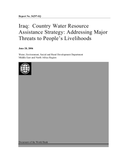 Iraq: Country Water Resource Assistance Strategy