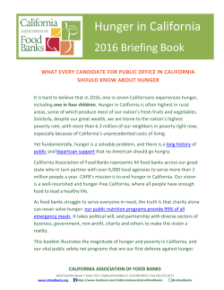 Candidate Briefing Book - California Association of Food Banks