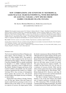 New combiNatioNs aNd syNoNyms iN Neotropical lejeuNeaceae