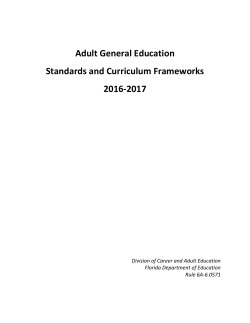 Adult General Education Standards and Curriculum Frameworks