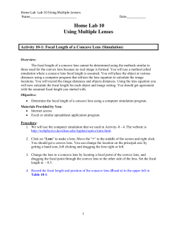 Home Lab 10 Using Multiple Lenses