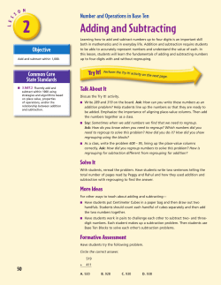 Adding and Subtracting