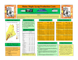 Maine Maple Syrup Production Costs