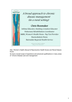 A broad approach to chronic disease management (in a rural setting)