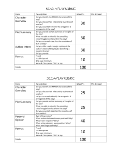 Character Overview Plot Summary Author Intent