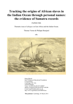 Tracking the origins of African slaves in the Indian