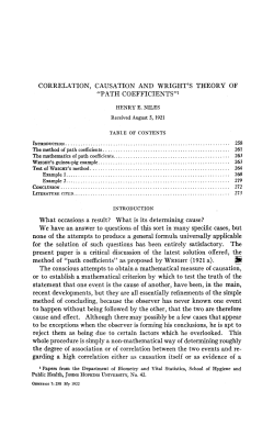 CORRELATION, CAUSATION AND WRIGHT`S THEORY OF &ldquo;PATH