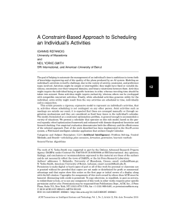 A constraint-based approach to scheduling an individual`s activities