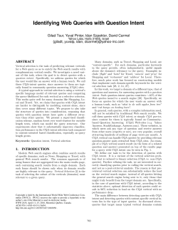 Research Paper: Identifying Web Queries with Question Intent