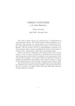 FIBRED CATEGORIES `a la Jean B&eacute;nabou