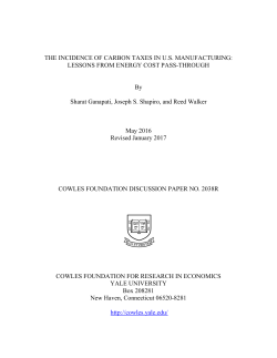 The Incidence of Carbon Taxes in U.S. Manufacturing: Lessons from