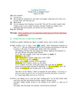 Leviticus 23:15-22 Message - Living Word Evangelical Free Church