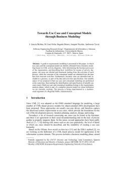 Towards Use Case and Conceptual Models