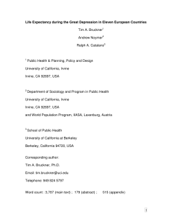 Life Expectancy during the Great Depression in Eleven
