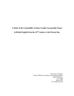 A Study of the Countability of Some Usually Uncountable Nouns in