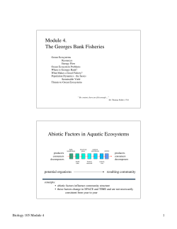 Module 4. The Georges Bank Fisheries Abiotic Factors in Aquatic