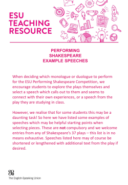 Performing Shakespeare example speeches