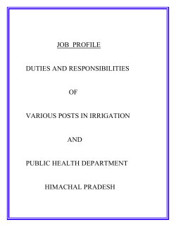 job profile duties and responsibilities of various posts in irrigation