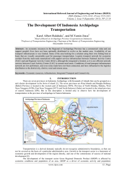 The Development Of Indonesia Archipelago Transportation