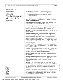 Gettysburg and Mr. Lincoln`s Speech