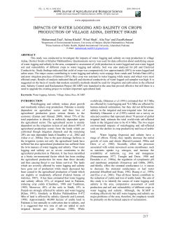 impacts of water logging and salinity on crops