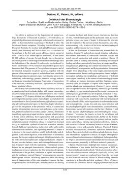 Dettner, K., Peters, W., editors Lehrbuch der Entomologie