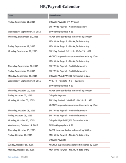 HR/Payroll Calendar