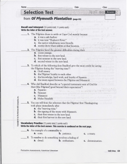 Plymouth Plantation Worksheet