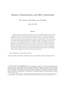 Industry Characteristics and Debt Contracting