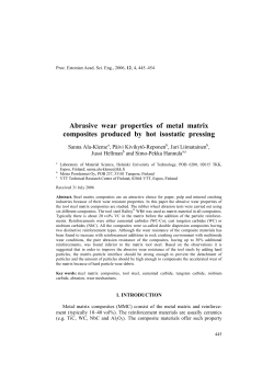 Abrasive wear properties of metal matrix composites produced by