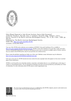 Zebra Mussel Dispersal in Lake-Stream Systems: Source