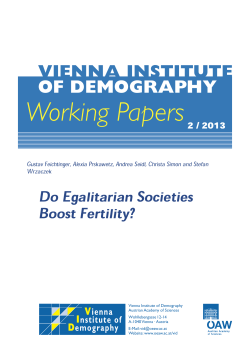 Do Egalitarian Societies Boost Fertility?