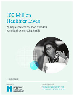 100 Million Healthier Lives - Institute for Healthcare Improvement