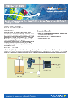 On-line Measurement of Specific Gravity for Accurate
