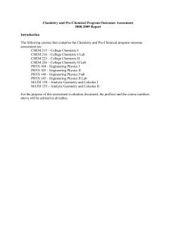 Chemistry and Pre-Chemical Program Outcomes Assessment 2008
