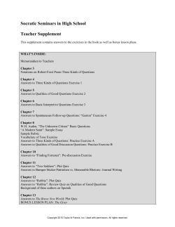 Socratic Seminars in High School Teacher Supplement