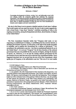 Freedom of Religion in the United States