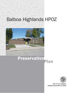Balboa Highlands Preservation Plan