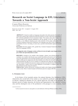 Research on Sexist Language in EFL Literature: Towards a Non
