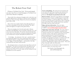printable trail guide and map to Robert Frost Trail