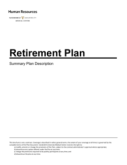 Retirement Plan Summary Plan Description