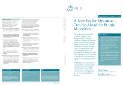 A New Era for Myanmar &ndash; Trouble Ahead for Ethnic Minorities