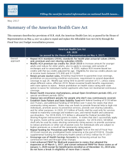 Summary of the American Health Care Act