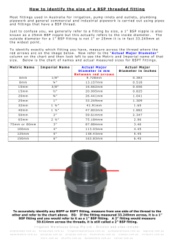 How to identify the size of a BSP threaded fitting