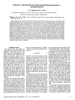 RAINFALL AND RUNOFF FACTOR FOR EROSION ESTIMATES &mdash;