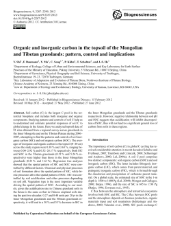 Organic and inorganic carbon in the topsoil of the Mongolian and