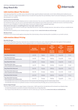 the Easy Reach Biz Critical Information