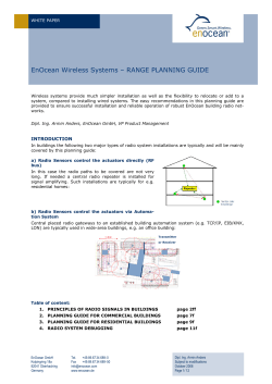 EnOcean Wireless Systems &ndash; RANGE PLANNING GUIDE