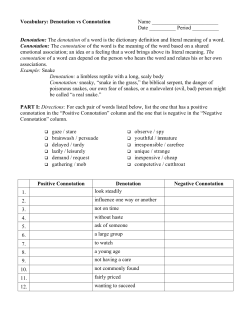 Denotation vs Connotation Name Date
